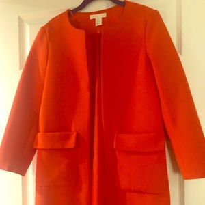 Orange mid season coat